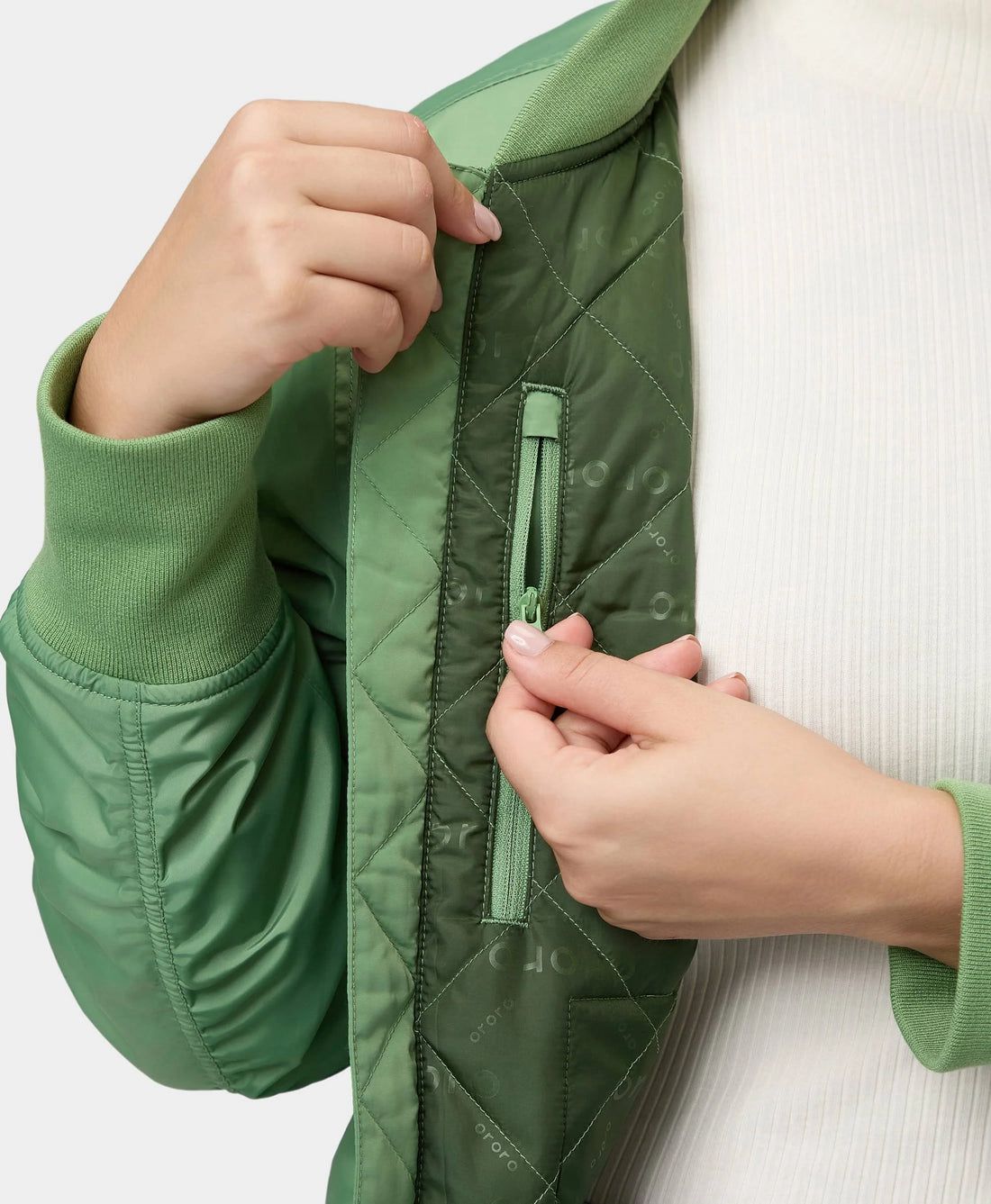 Women Ororo Cityscape Bomber Heated Jacket Green | US-498PUGRVA