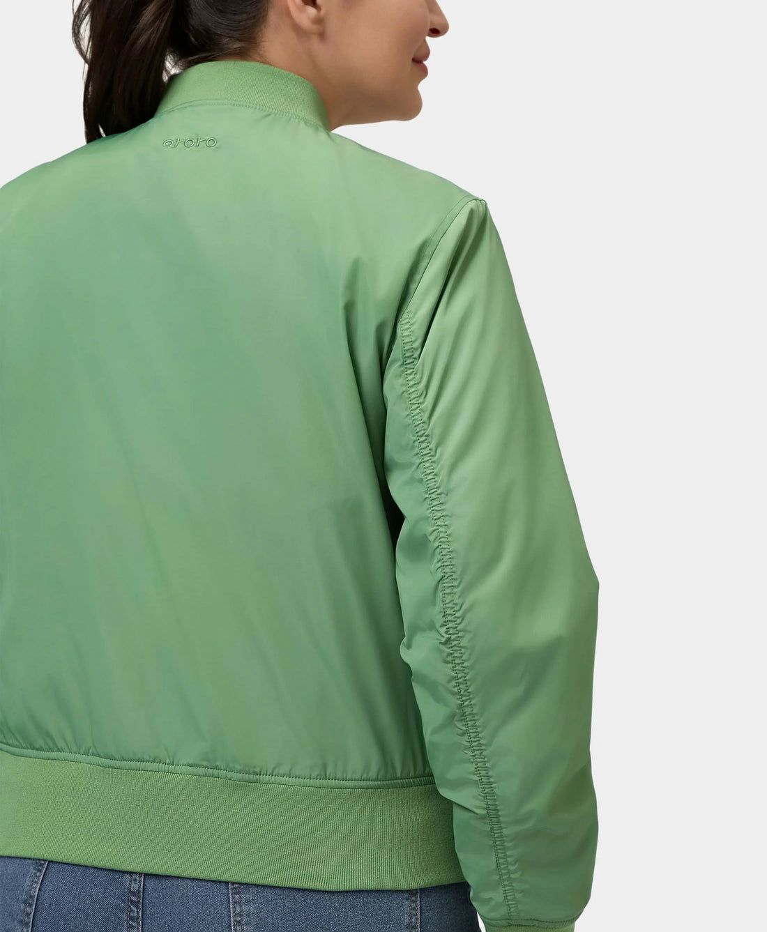 Women Ororo Cityscape Bomber Heated Jacket Green | US-498PUGRVA