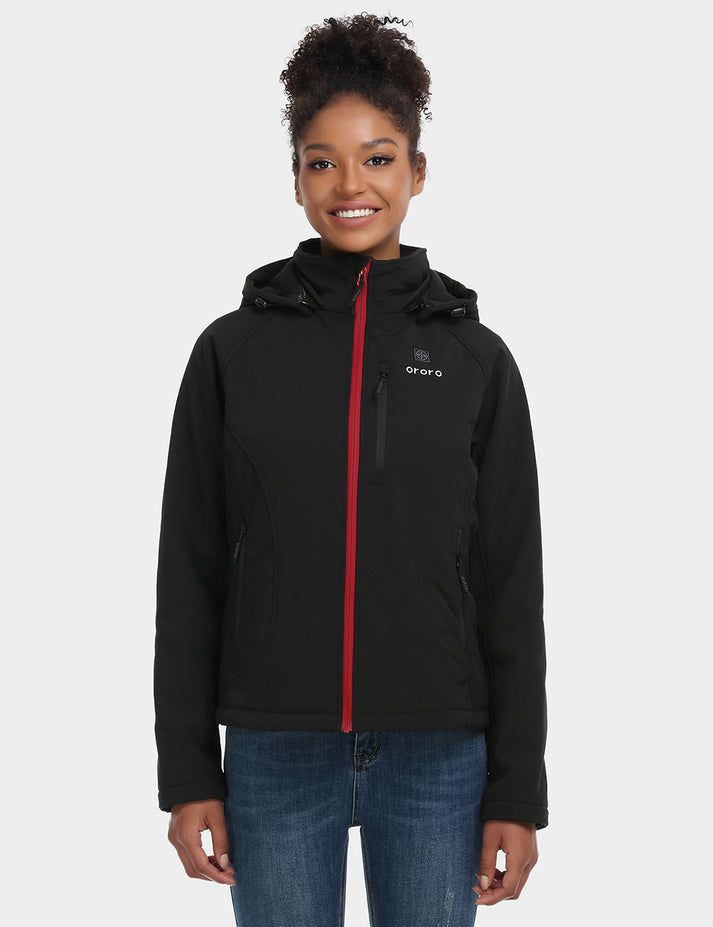 Women Ororo Classic 2.0 (4 Heating Zones) Heated Jacket Black / Red | US-045CPSEFT