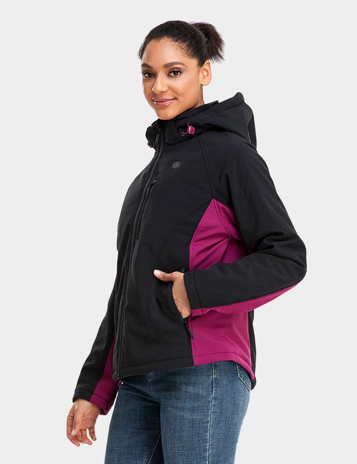 Women Ororo Classic Heated Jacket Black / Purple | US-745HOQSTC