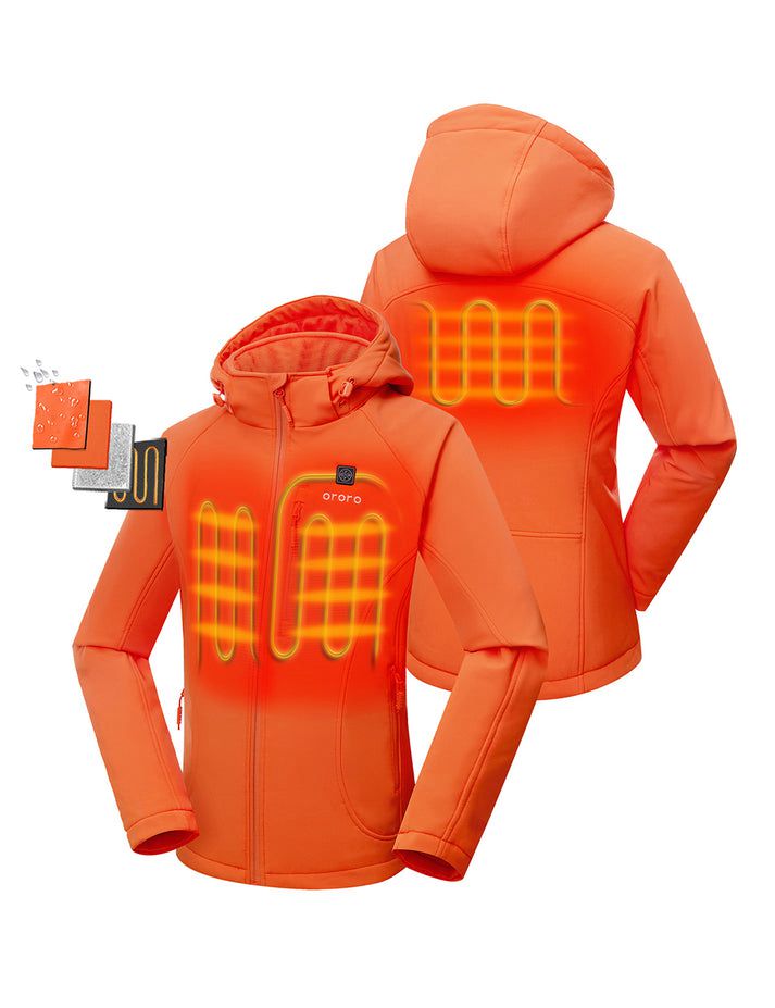 Women Ororo Classic Heated Jacket Orange | US-628HQVJFX