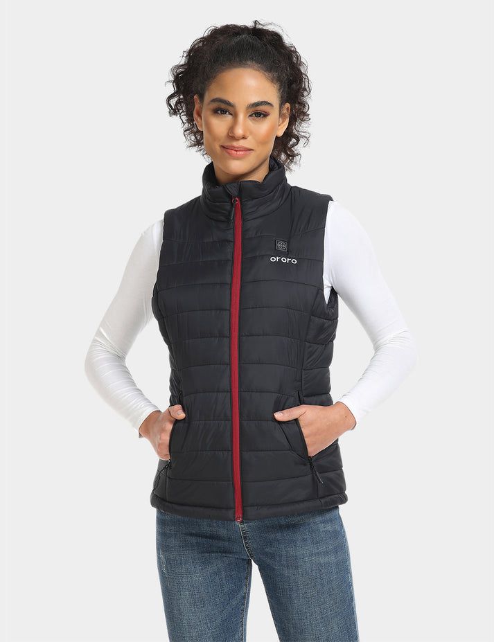 Women Ororo Classic Heated Vest Black | US-538UBOFRQ