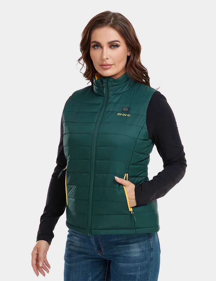 Women Ororo Classic Heated Vest Dark Green | US-389ULHIPF