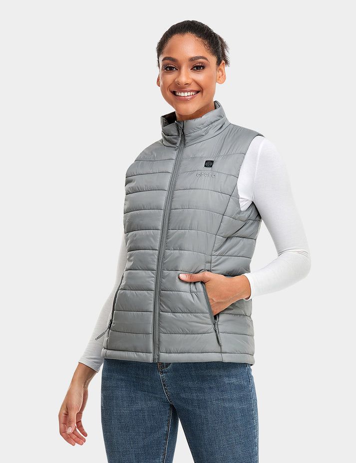 Women Ororo Classic Heated Vest Grey | US-795RJUYXL