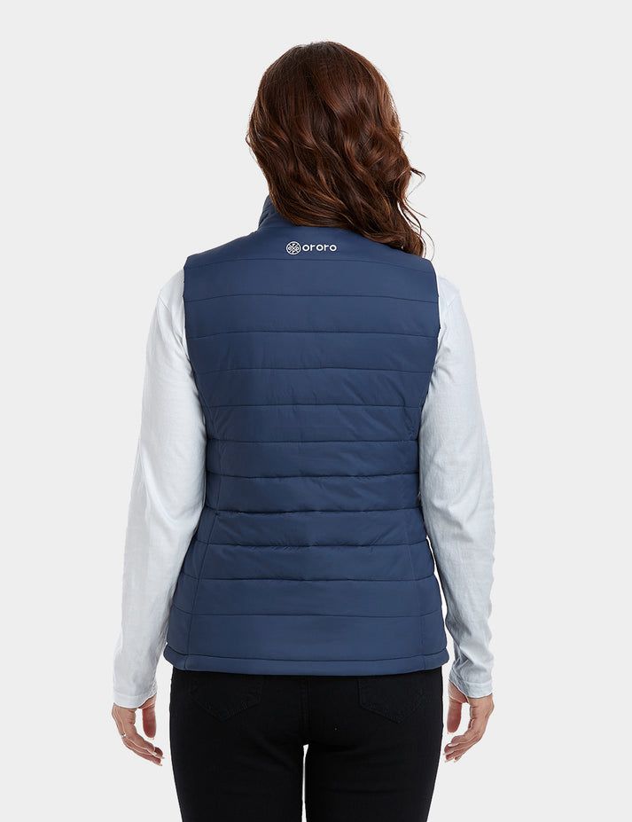 Women Ororo Classic Heated Vest Navy | US-271RLMXGJ