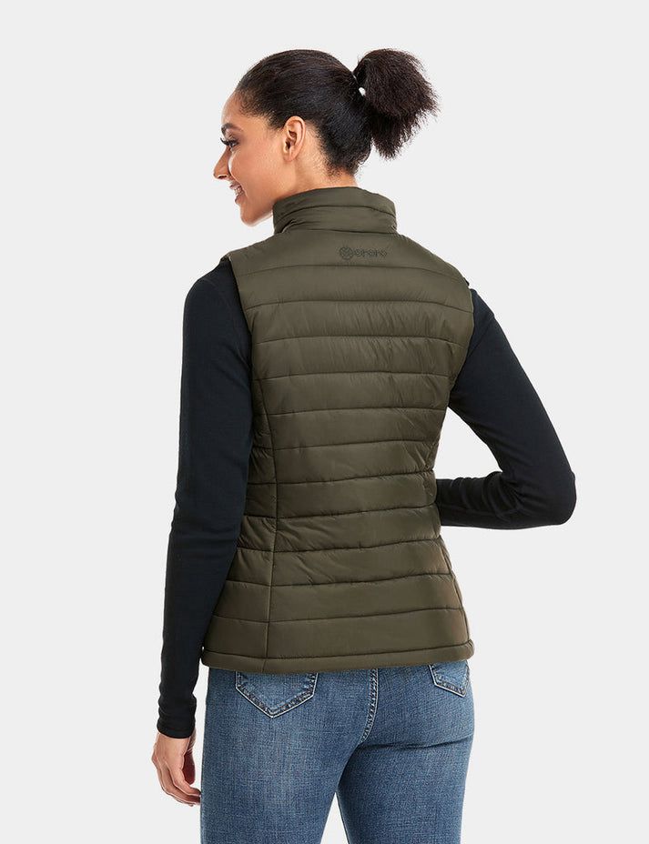 Women Ororo Classic Heated Vest Olive | US-268ZOXCTD