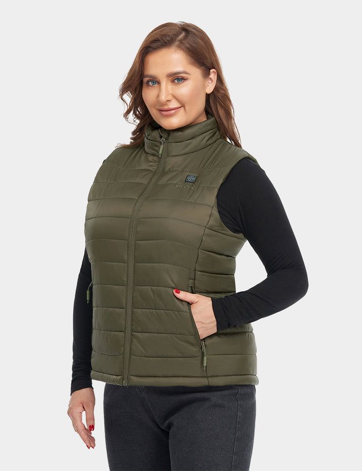 Women Ororo Classic Heated Vest Olive | US-268ZOXCTD