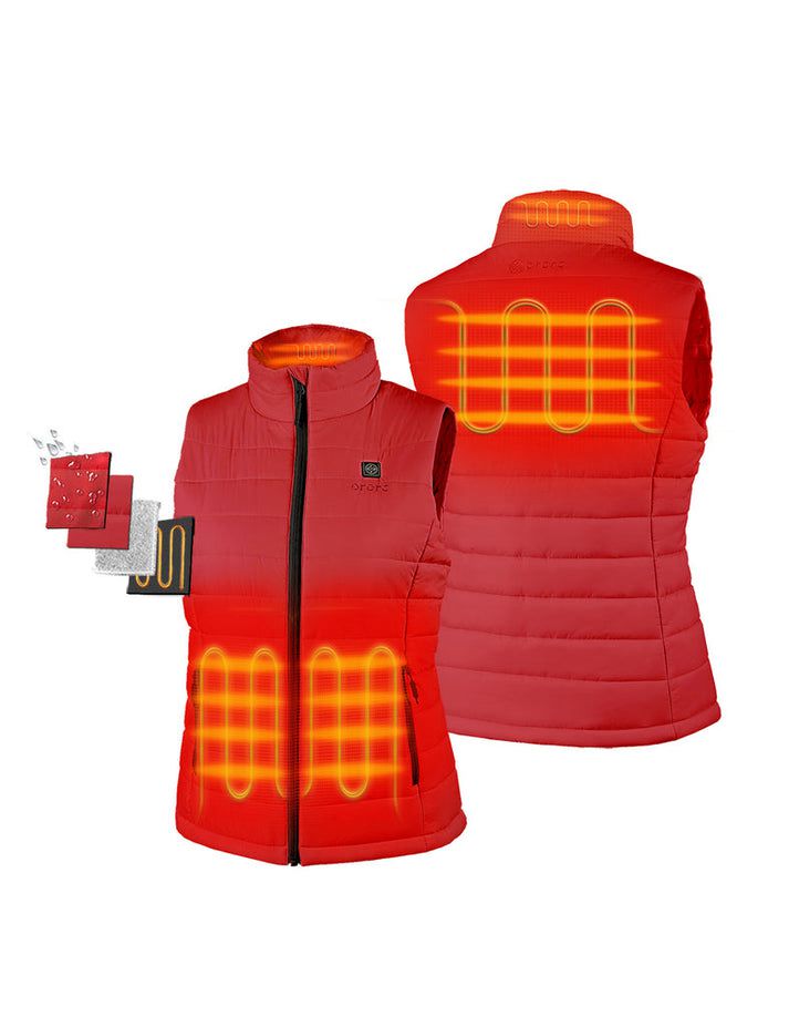 Women Ororo Classic Heated Vest Red | US-427FKSELB