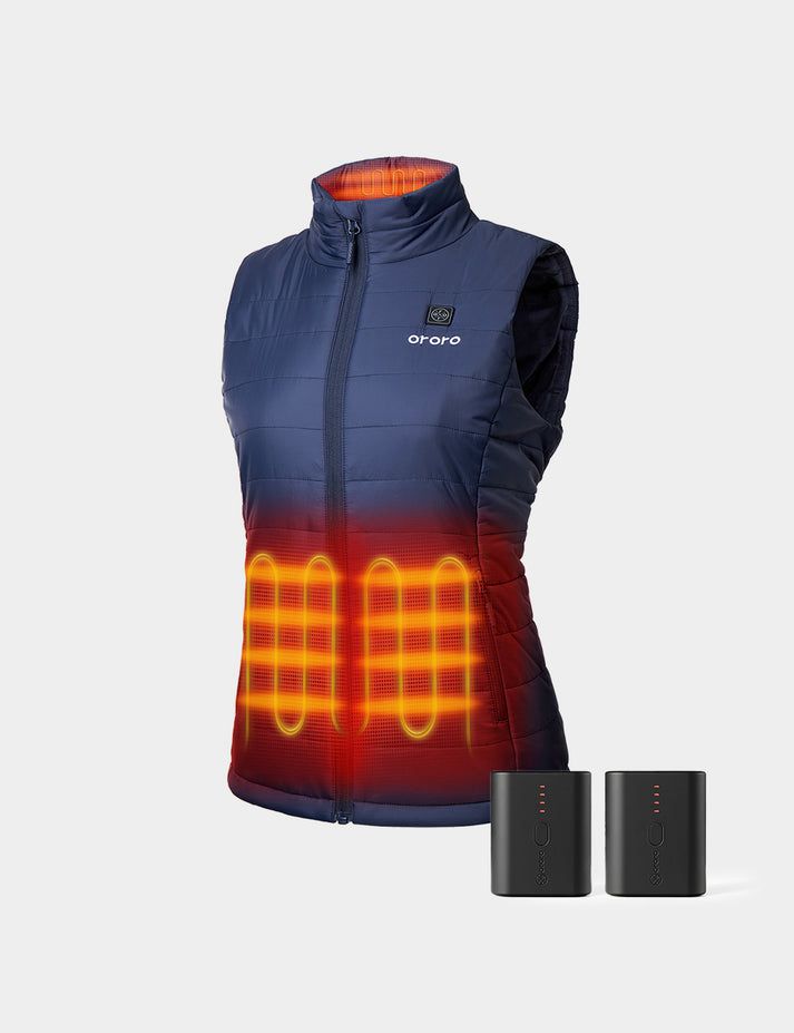 Women Ororo Classic & Extra Mini 5k Battery Heated Vest Navy | US-309DHXZWI