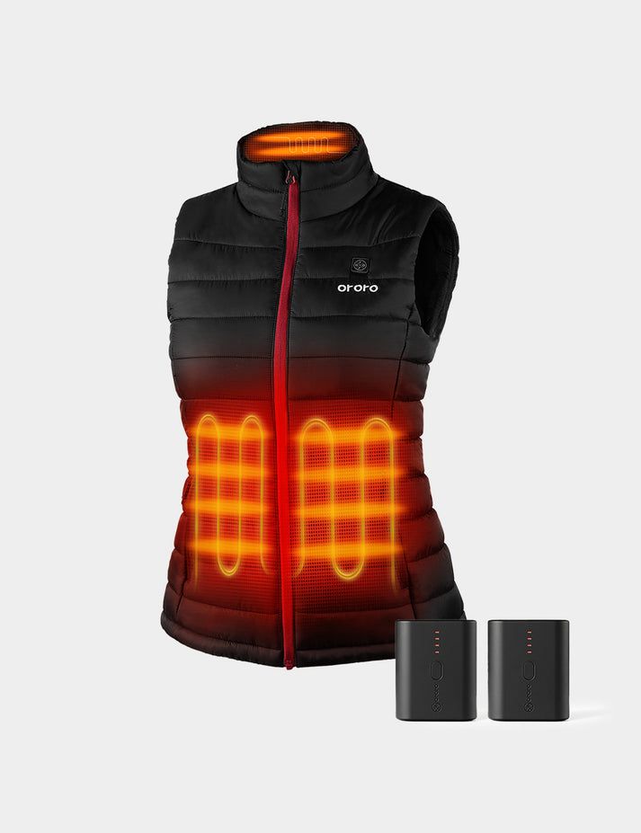 Women Ororo Classic & Extra Mini 5k Battery Heated Vest Black | US-706KGSWPL