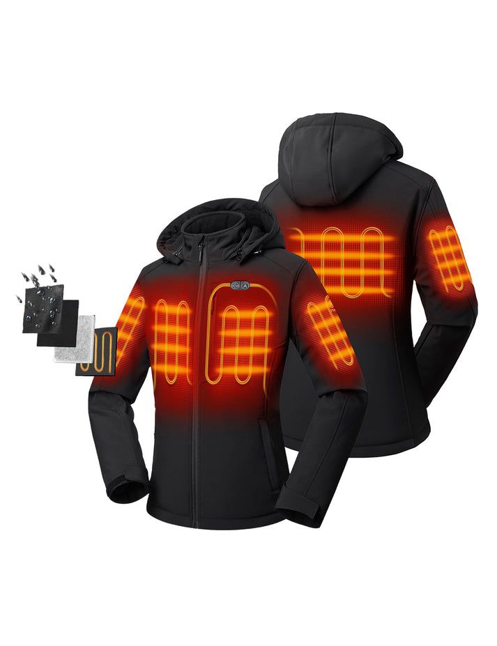 Women Ororo Dual Control With 5 Heating Zones (Chest Heating) Heated Jacket Black | US-839GFKDPE