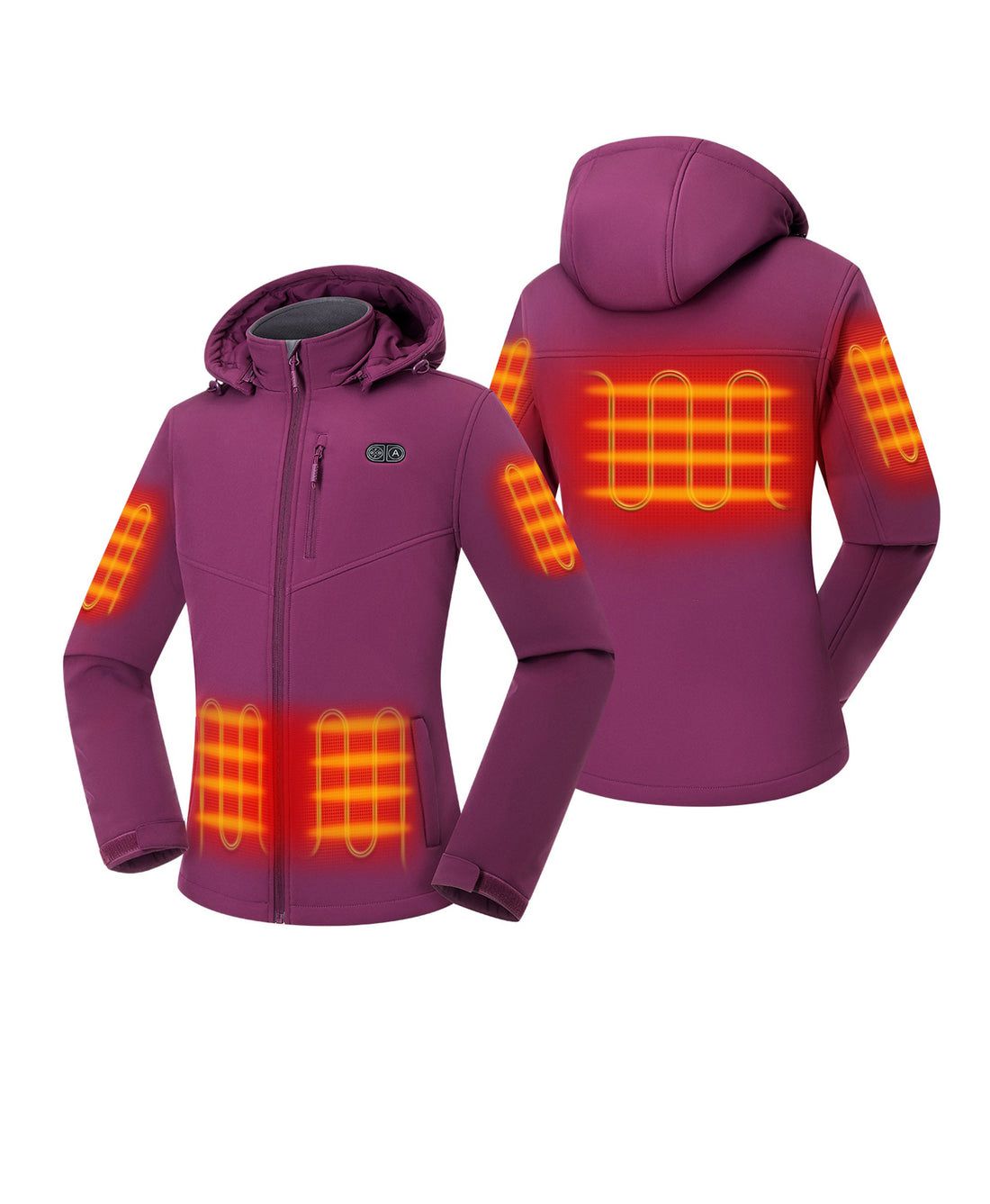 Women Ororo Dual Control With 5 Heating Zones (Pocket Heating) Heated Jacket Purple | US-410JZOELB