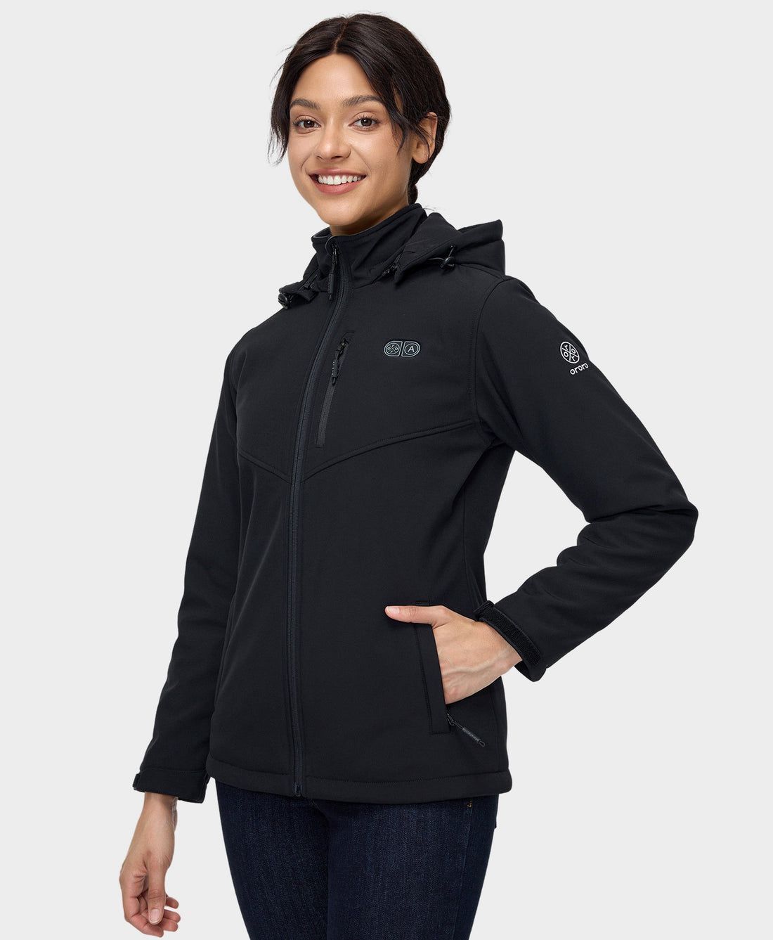 Women Ororo Dual Control With 5 Heating Zones (Pocket Heating) Heated Jacket Black | US-531YVFUQE