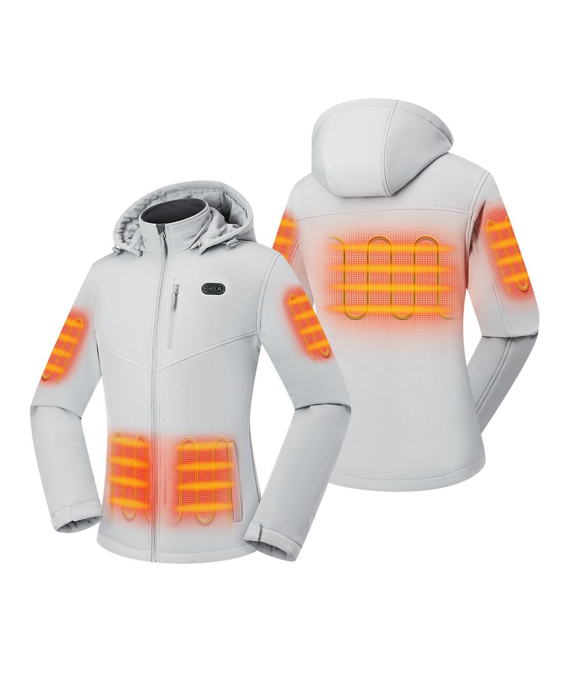 Women Ororo Dual Control With 5 Heating Zones (Pocket Heating) Heated Jacket Light Grey | US-147HCTOWU