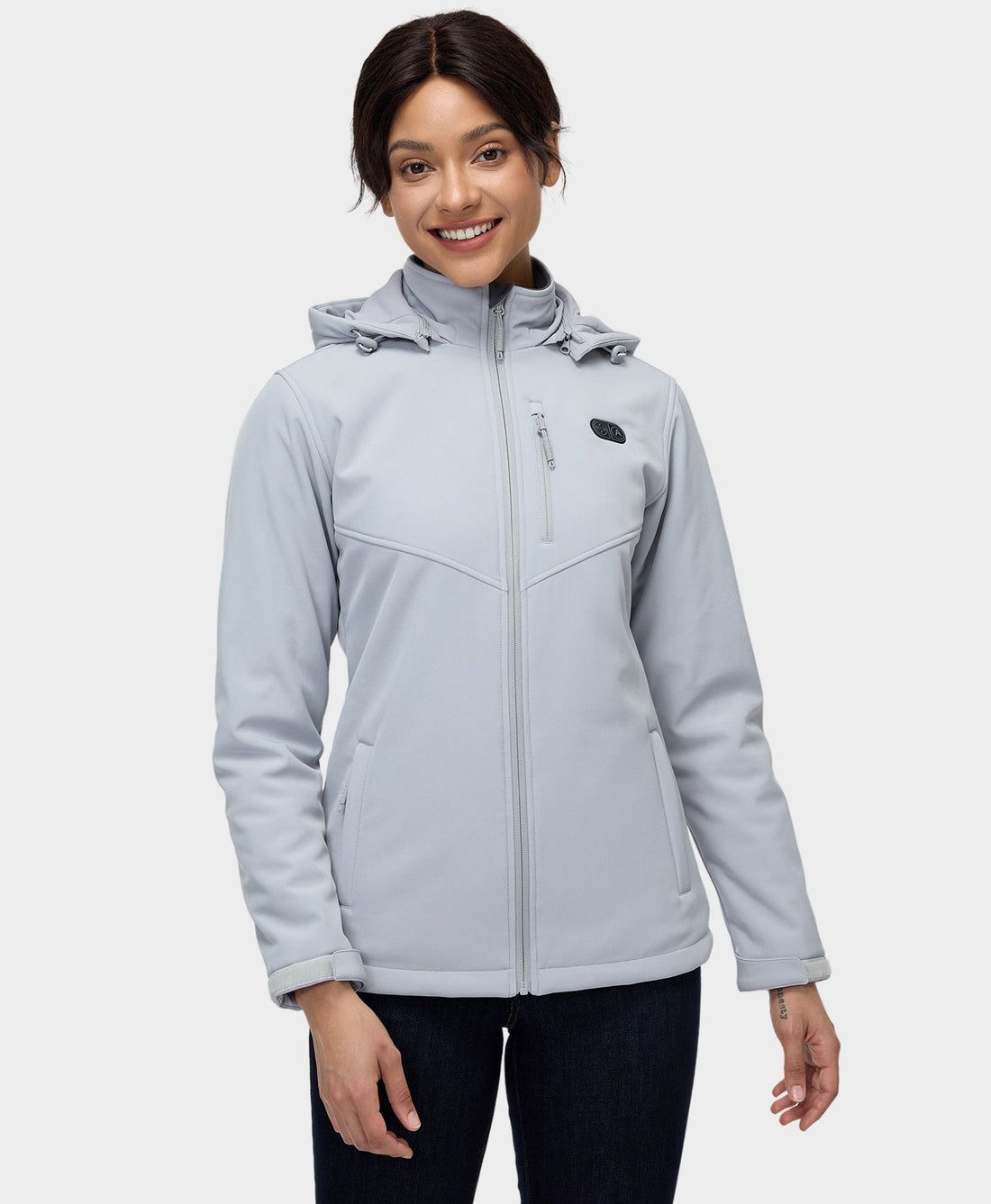 Women Ororo Dual Control With 5 Heating Zones (Pocket Heating) Heated Jacket Light Grey | US-147HCTOWU