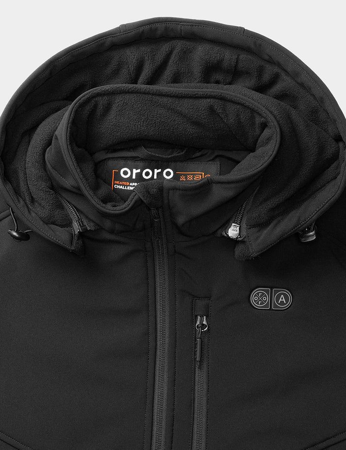 Women Ororo Dual Control & Extra Mini 5k Battery Heated Jacket Black | US-807EIDMSG