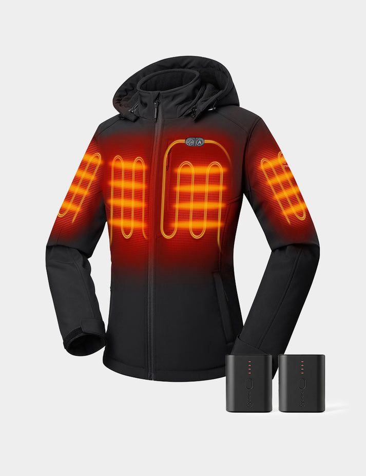 Women Ororo Dual Control & Extra Mini 5k Battery Heated Jacket Black | US-807EIDMSG