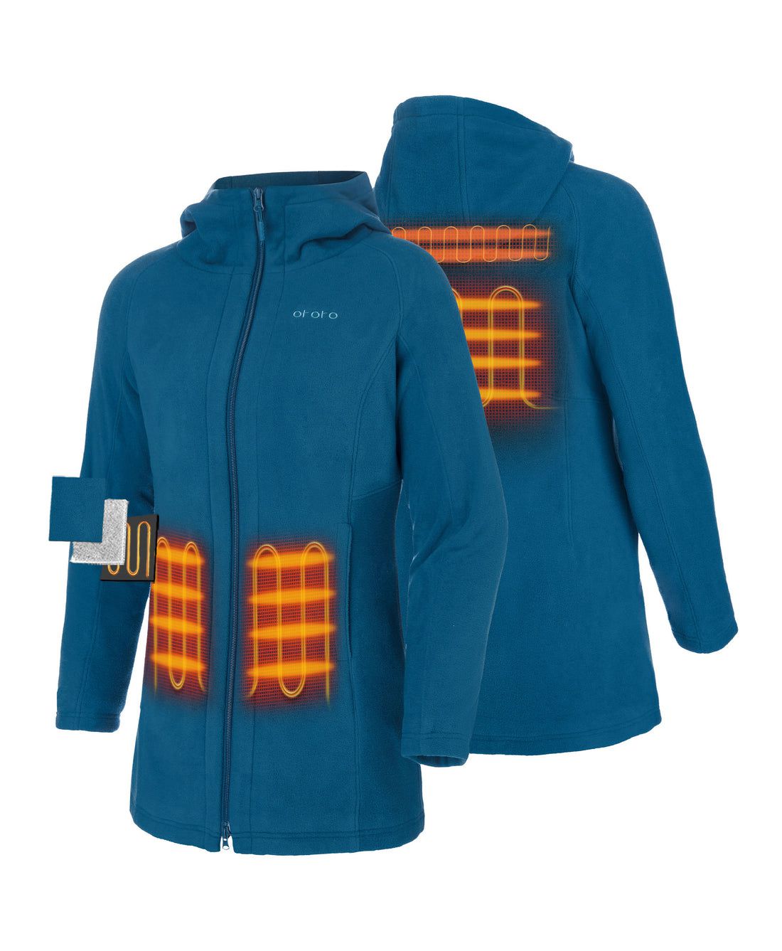 Women Ororo Felicity Fleece Hoodie Heated Jacket Blue | US-520RLANSZ