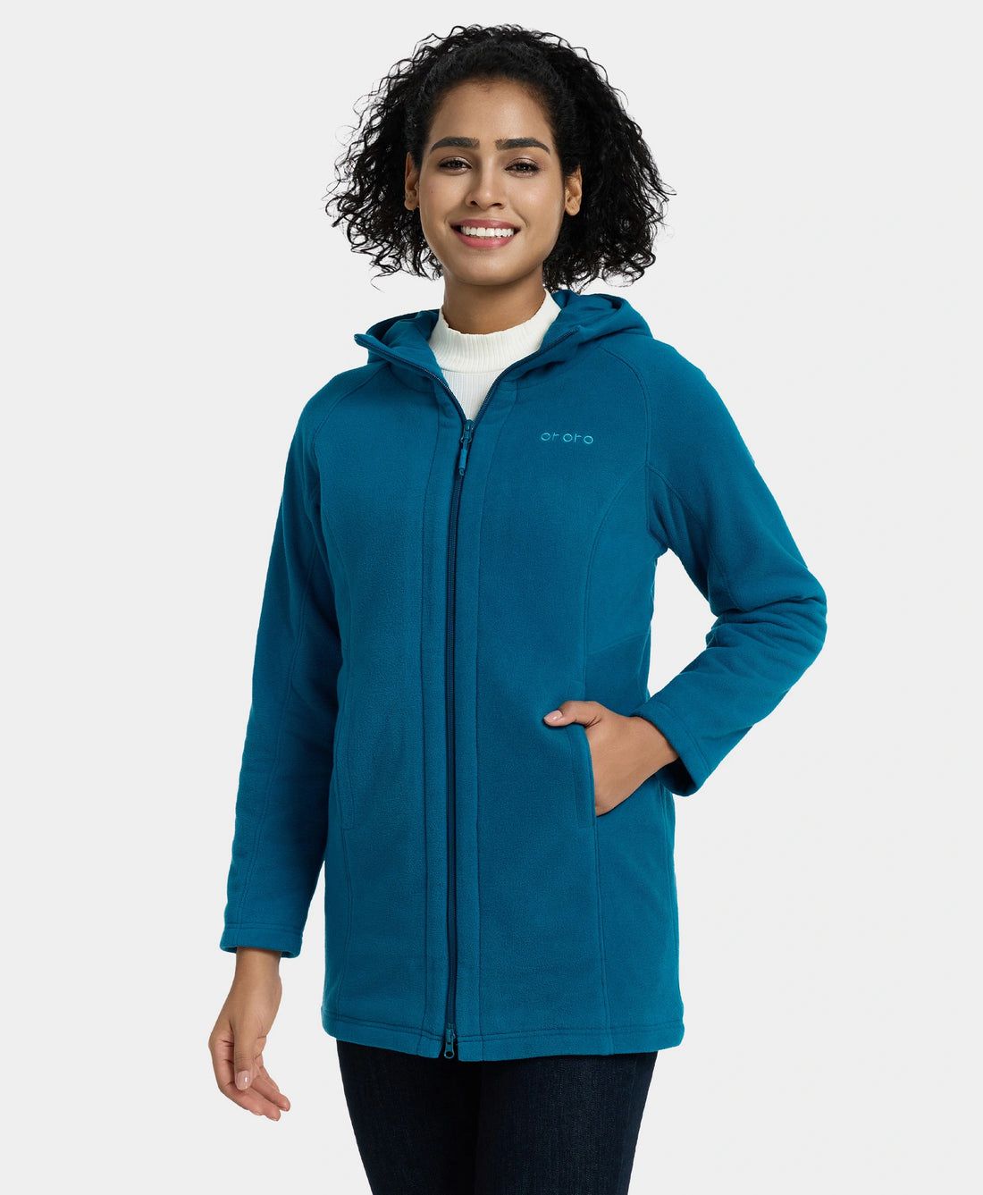 Women Ororo Felicity Fleece Hoodie Heated Jacket Blue | US-520RLANSZ