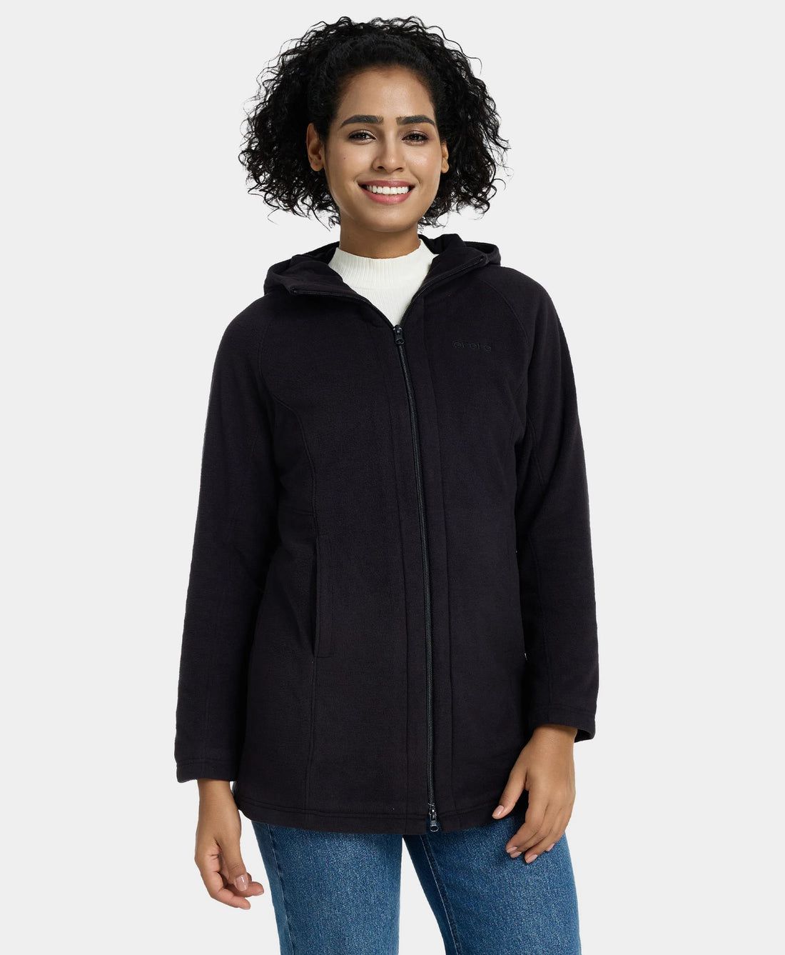 Women Ororo Felicity Fleece Hoodie Heated Jacket Black | US-612ZTFNBI