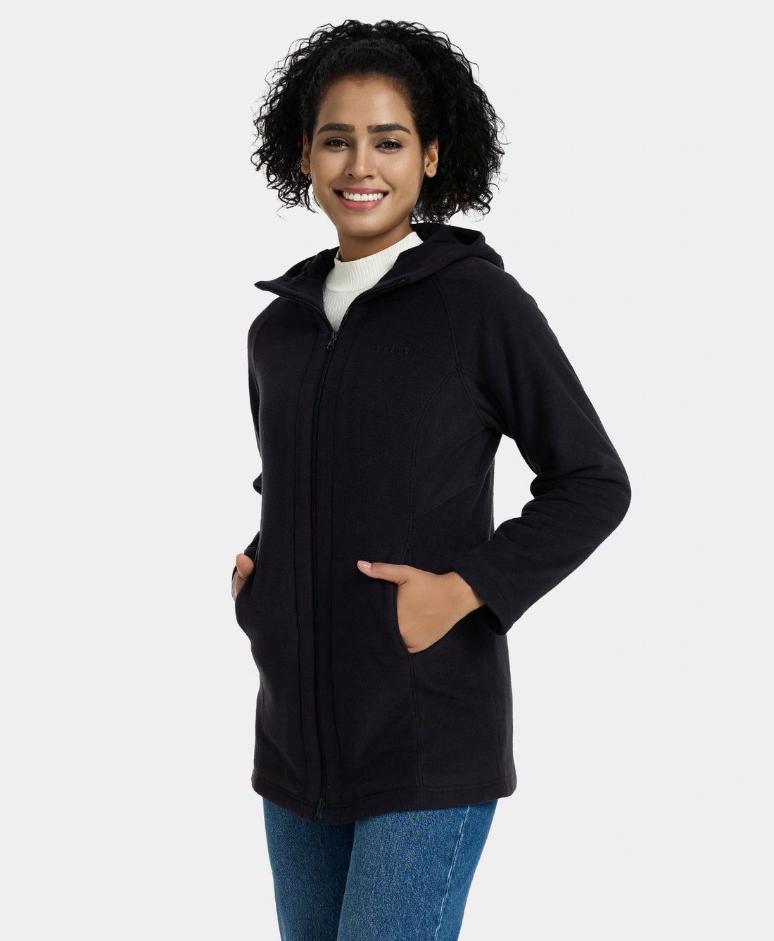 Women Ororo Felicity Fleece Hoodie Heated Jacket Black | US-612ZTFNBI