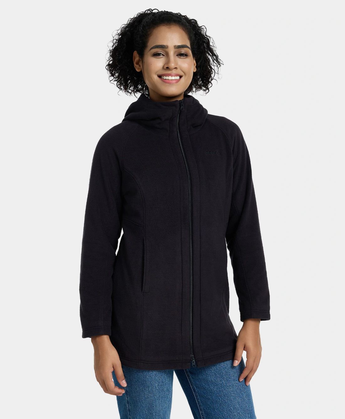 Women Ororo Felicity Fleece Hoodie Heated Jacket Black | US-612ZTFNBI