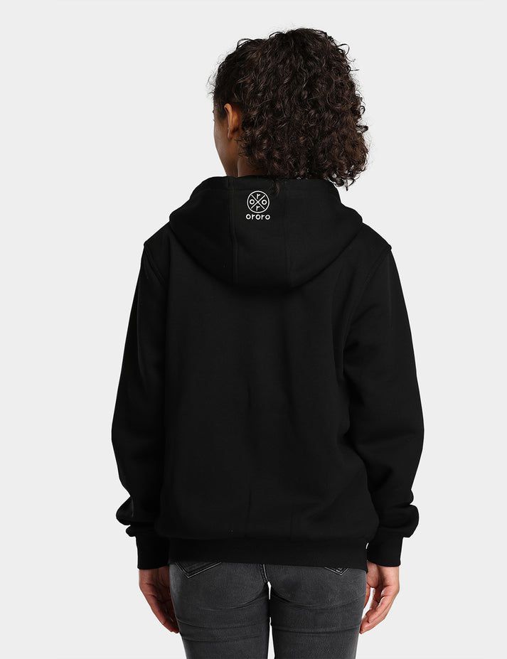 Women Ororo Fleece Heated Hoodie Black | US-652YOJQAX