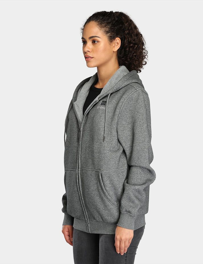 Women Ororo Fleece Heated Hoodie Grey | US-570JOVNDI