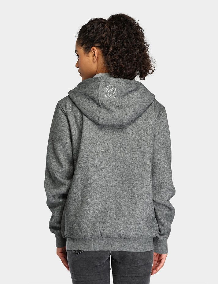 Women Ororo Fleece Heated Hoodie Grey | US-570JOVNDI