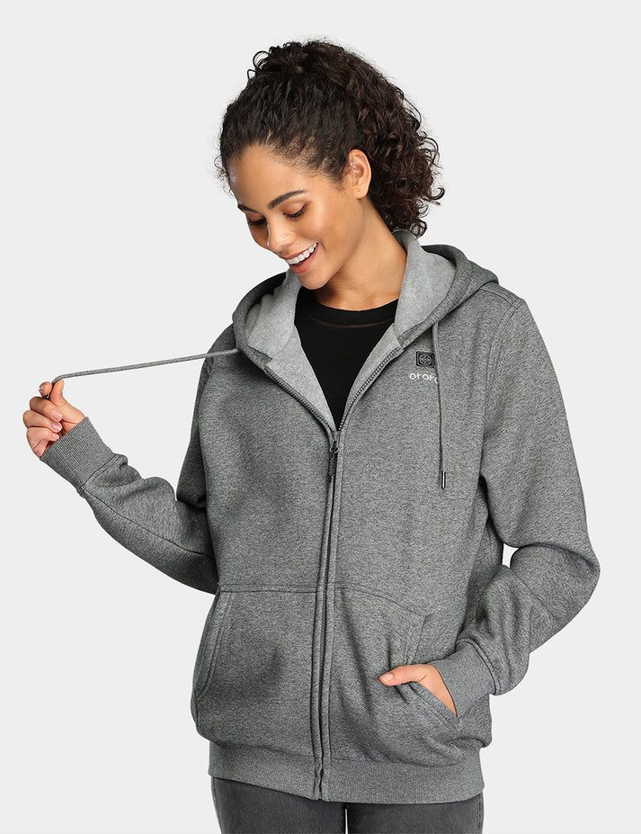 Women Ororo Fleece Heated Hoodie Grey | US-570JOVNDI