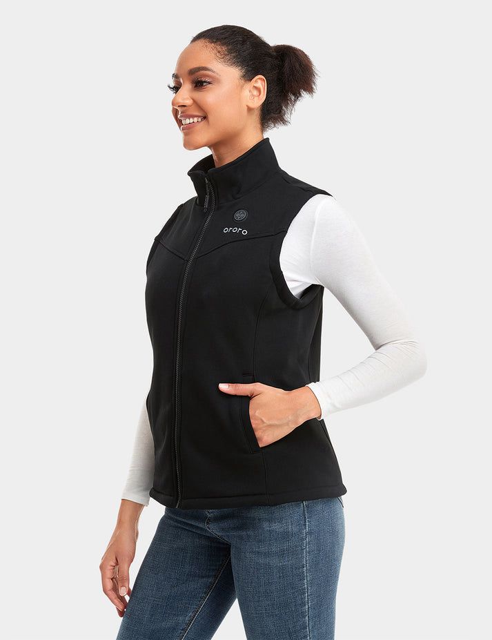 Women Ororo Fleece Heated Vest Black | US-259GBMPTZ