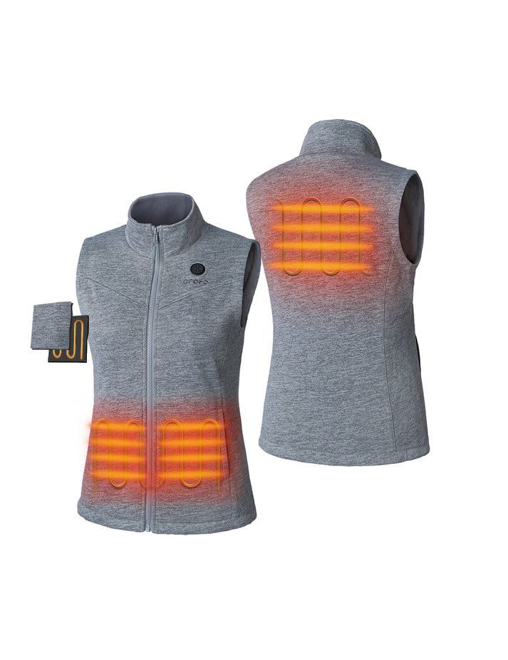 Women Ororo Fleece Heated Vest Grey | US-172ZGXAVL