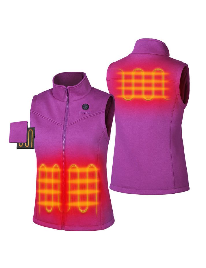 Women Ororo Fleece Heated Vest Purple | US-802EUZYIL