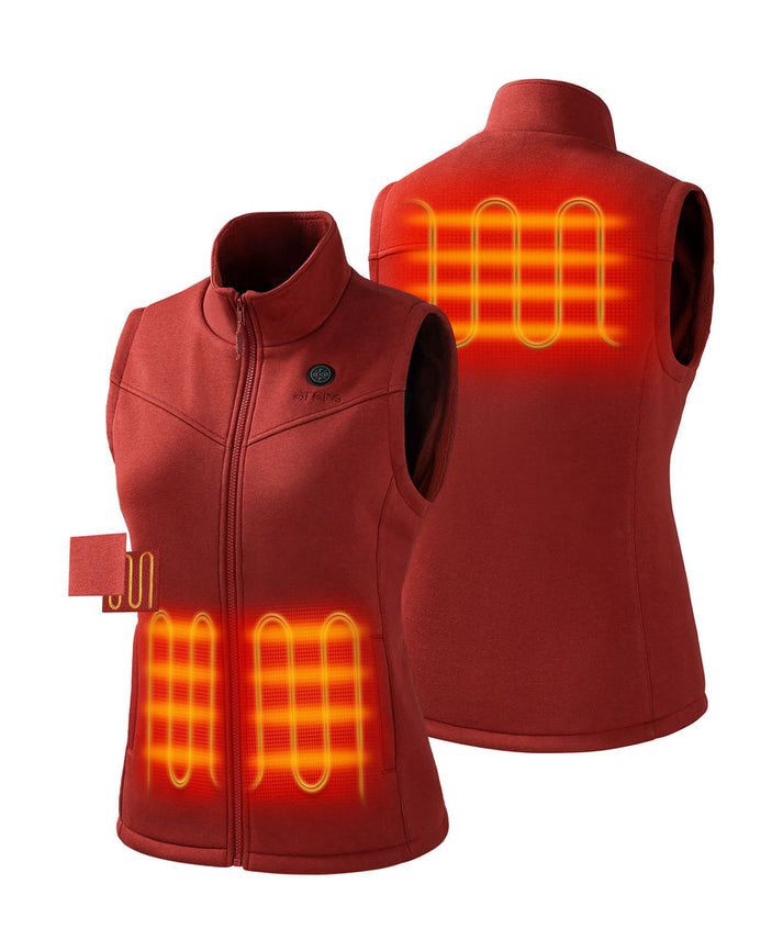 Women Ororo Fleece Heated Vest Red | US-960MQGILN