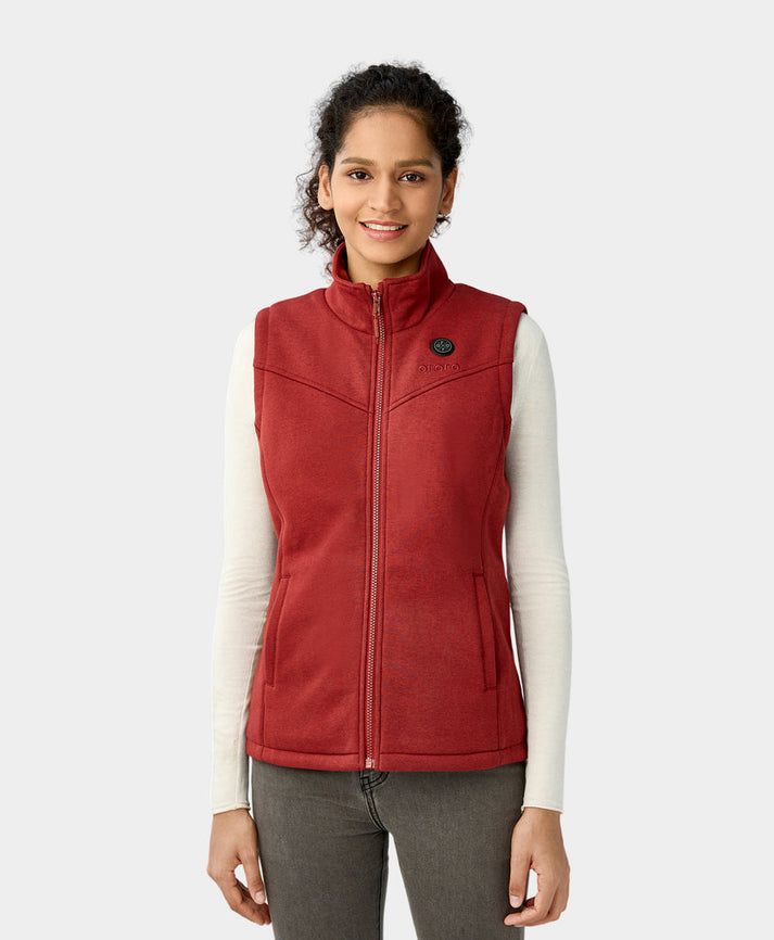 Women Ororo Fleece Heated Vest Red | US-960MQGILN