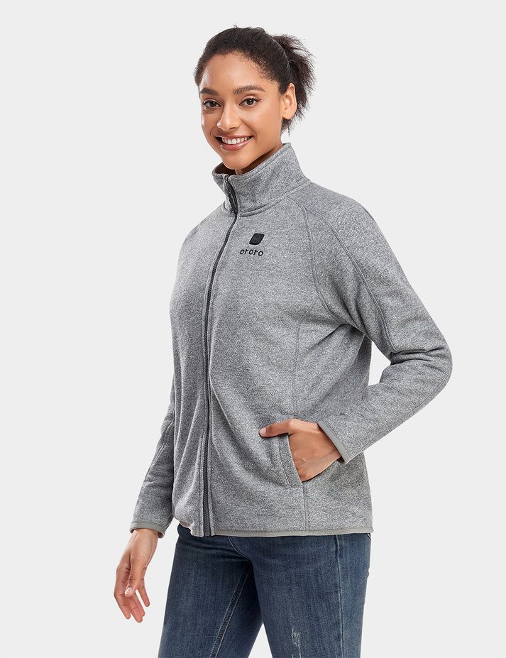 Women Ororo Full-zip Fleece Heated Jacket Grey | US-607XOTDAR