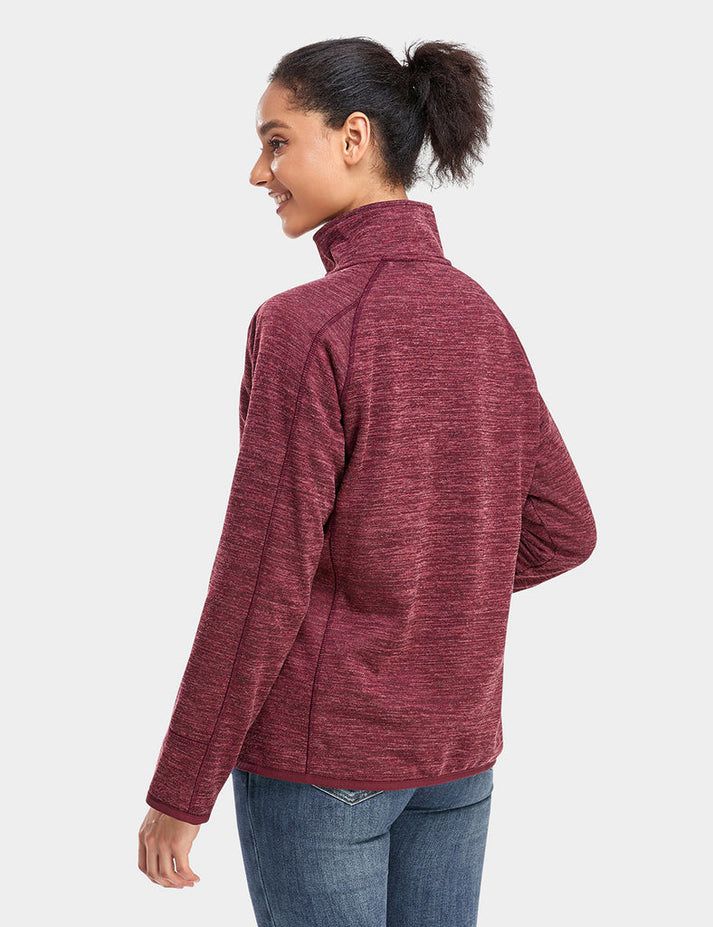 Women Ororo Full-zip Fleece Heated Jacket Burgundy | US-230LJZFGX