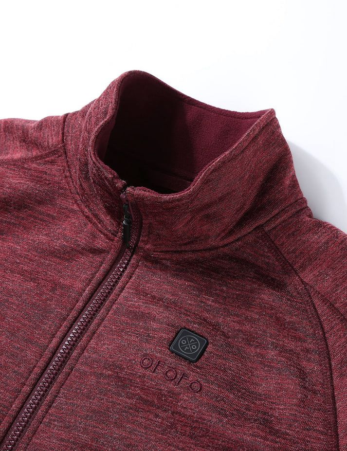 Women Ororo Full-zip Fleece Heated Jacket Burgundy | US-230LJZFGX