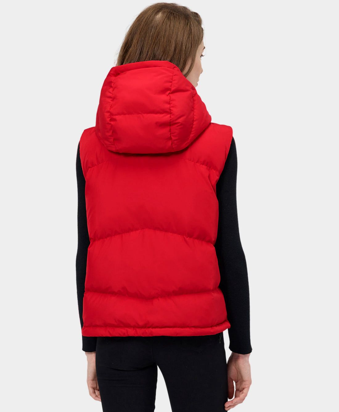 Women Ororo Heated Cropped Puffer Down Vest Red | US-276HXRKVF