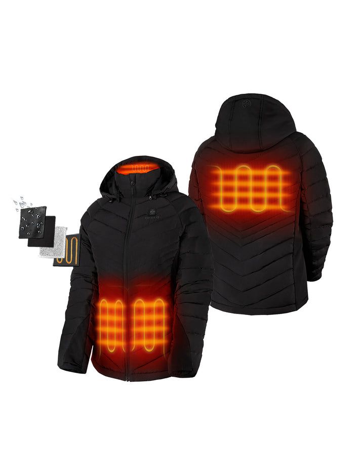 Women Ororo Heated Down Jacket Black | US-308YGNBCW