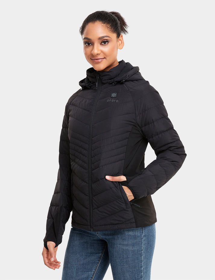 Women Ororo Heated Down Jacket Black | US-308YGNBCW