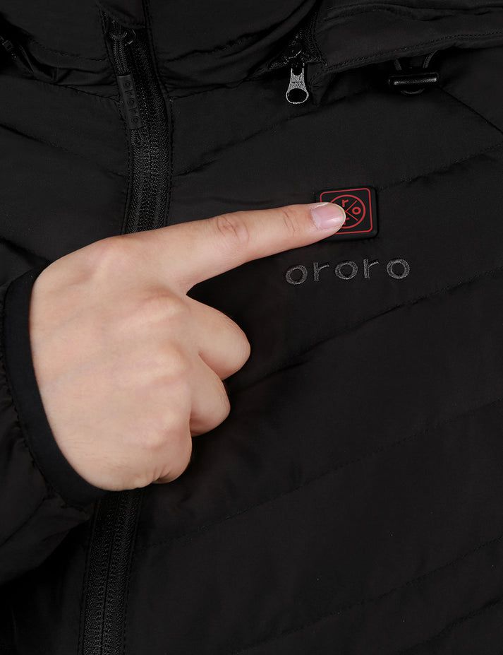 Women Ororo Heated Down Jacket Black | US-308YGNBCW