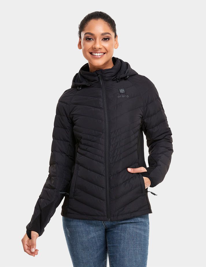 Women Ororo Heated Down Jacket Black | US-308YGNBCW