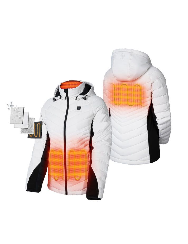 Women Ororo Heated Down Jacket White | US-574RCYTLD