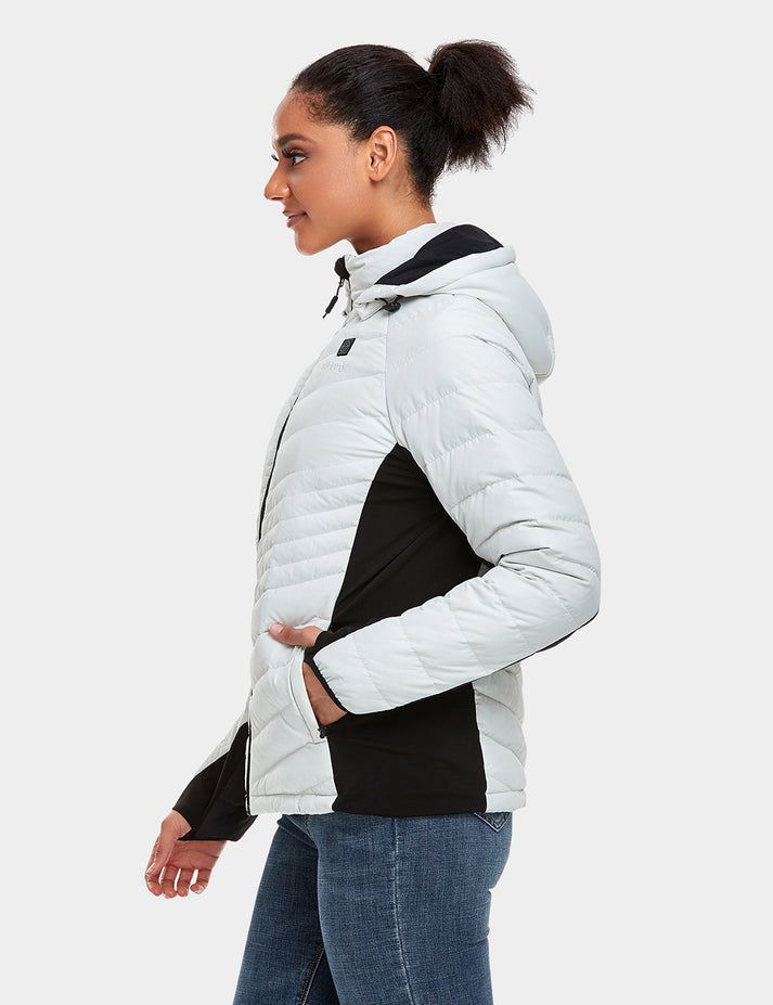 Women Ororo Heated Down Jacket White | US-574RCYTLD