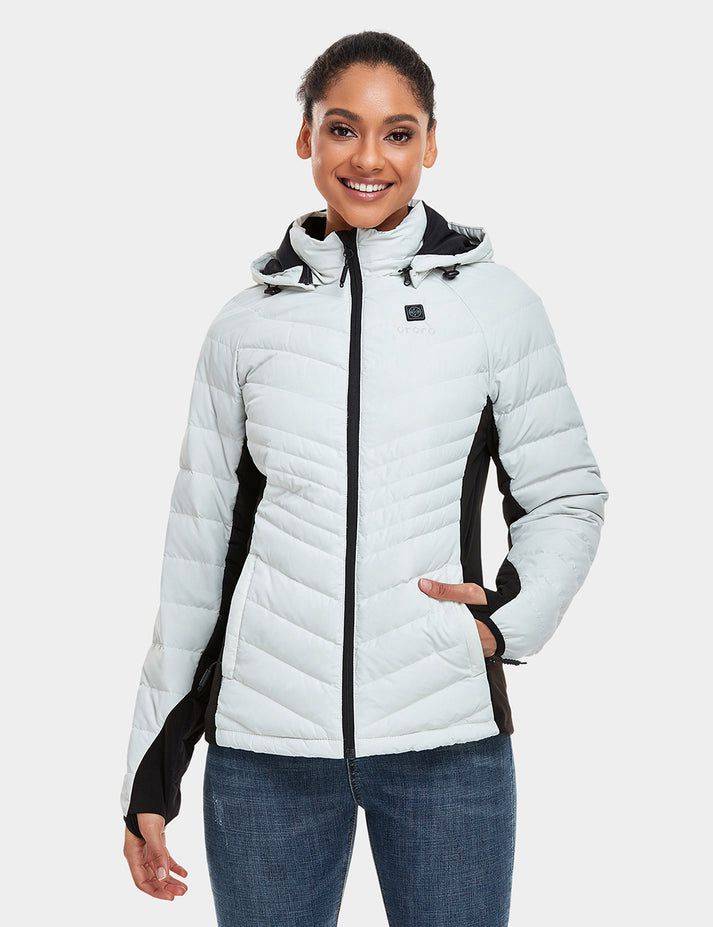 Women Ororo Heated Down Jacket White | US-574RCYTLD