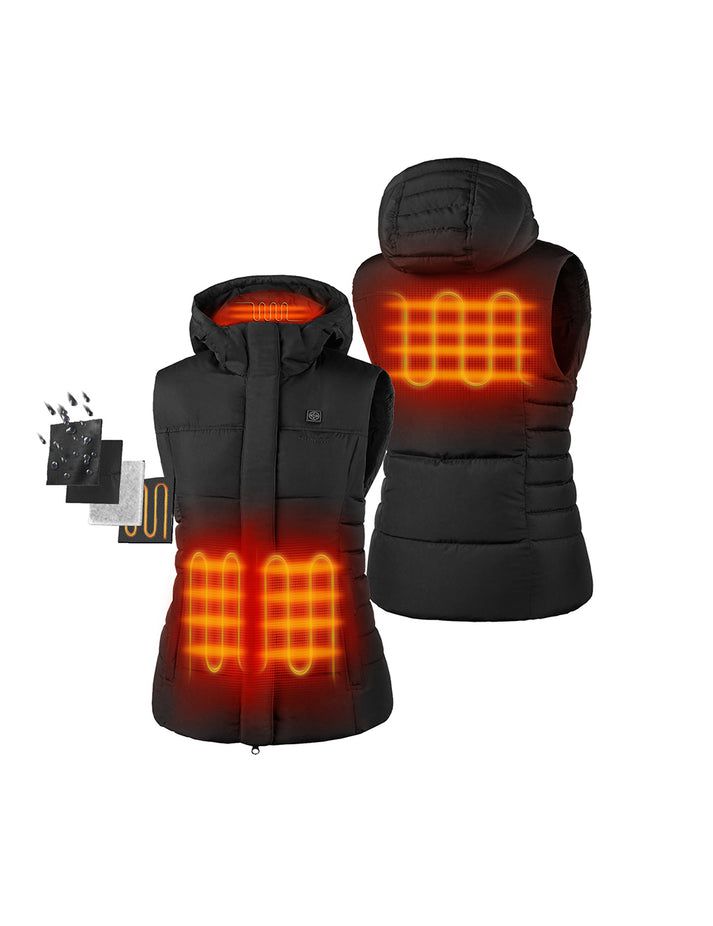 Women Ororo Heated Down Vest Black | US-165HSCRLB