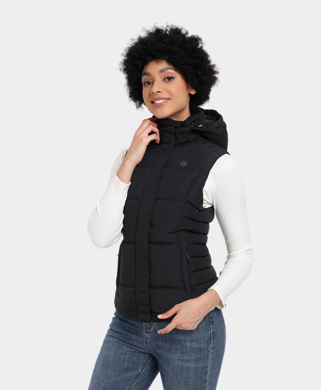 Women Ororo Heated Down Vest Black | US-165HSCRLB