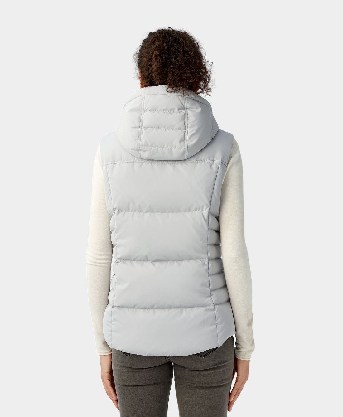 Women Ororo Heated Down Vest Grey | US-827WKNABX