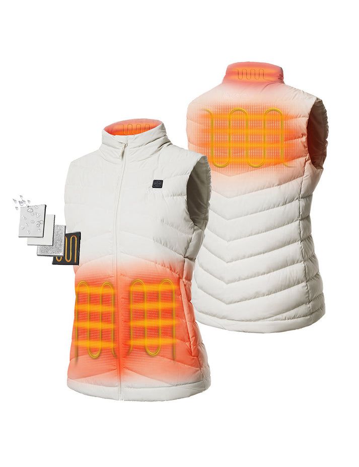 Women Ororo Heated Lightweight Down Vest White | US-940VHKCOU